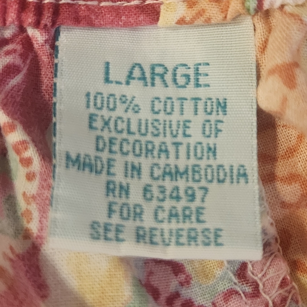 Allison Rhea Pink and Orange Paisley Pajama Set Large (7771) - Picture 4 of 5